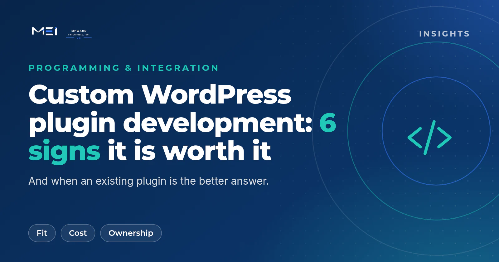Custom WordPress plugin development: six signs it is worth it, plus cost drivers, security and ownership