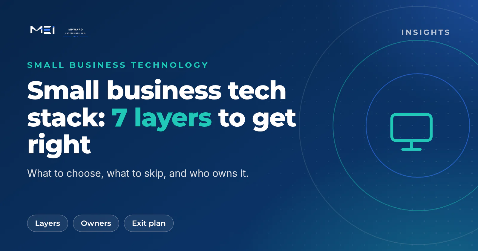 Small business tech stack: seven layers from identity and email to money, customers and backups